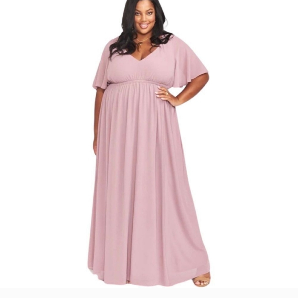 Show Me Your Mumu Emily Empire Maxi Dress in Antique Rose Chiffon. Size 1X. NWT!
